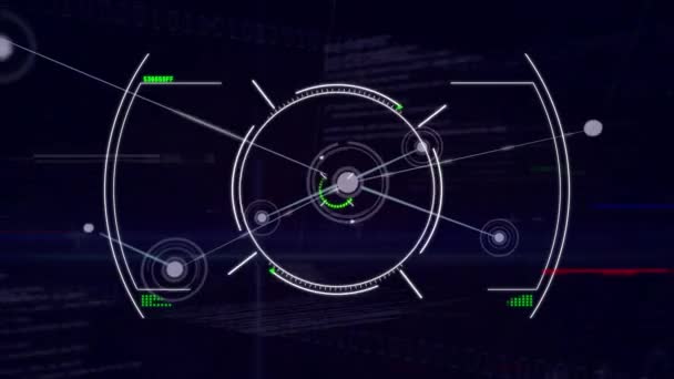 Animation Network Connections Icons Scope Scanning Data Processing Global Connections — Stock Video