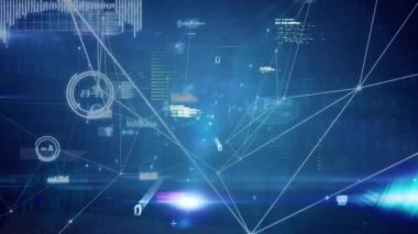 Veri işleme üzerine simgelerle bağlantı ağının animasyonu. küresel bağlantılar ve veri işleme konsepti dijital olarak oluşturulmuş video.