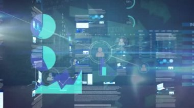 İkili kodlama veri işleme üzerine insanlarla bağlantı ağının canlandırılması. küresel bağlantılar ve veri işleme konsepti dijital olarak oluşturulmuş video.
