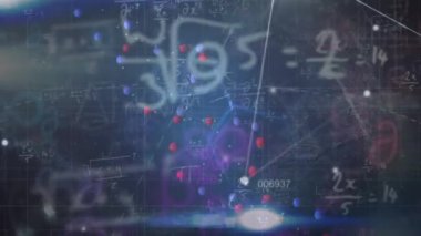 Farklı matematik verileriyle siyah arkaplan üzerinde DNA animasyonu. Bilim, insan biyolojisi, teknoloji ve dijital arayüz konsepti dijital olarak oluşturulmuş video.