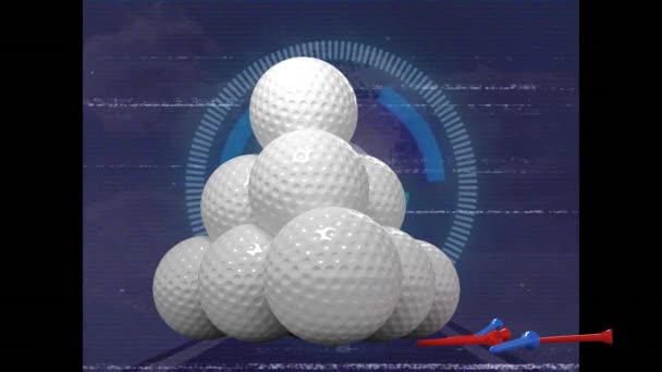 Animation Balles Golf Sur Balayage Portée Nuages Concept Global Sport — Video