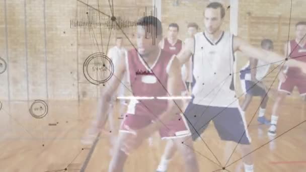 Animation Happy Valentine Day Text Data Processing Various Group Basketball — Αρχείο Βίντεο