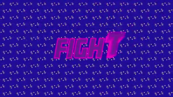 Animation Fight Text Shapes Blue Background Social Media Communication Interface — Stock Video