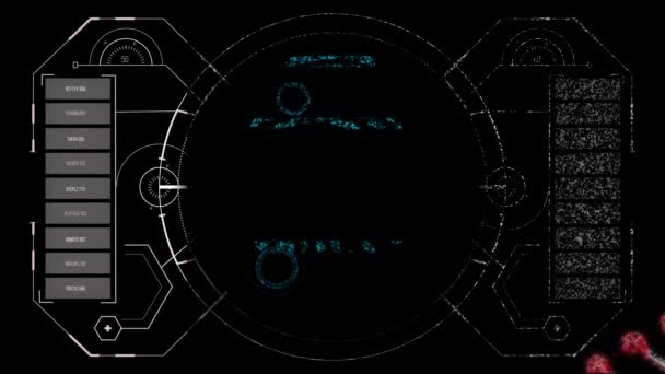 Animacja Przetwarzania Danych Odcisków Palców Czarnym Tle Globalna Medycyna Koncepcja — Wideo stockowe