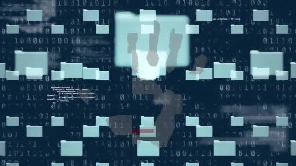 Biztonsági Lakat Adatfeldolgozás Felett Mozgó Mappák Animációja Globális Internet Biztonság — Stock videók