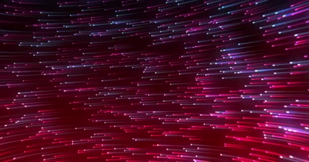 黒を背景にピンク 赤の光が動くアニメーション カラー デジタルインターフェースビデオデジタルで生成されたビデオ — ストック動画