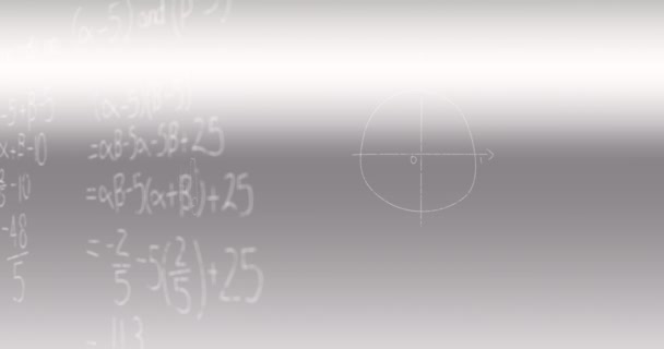 Animación Ecuaciones Matemáticas Sobre Fondo Blanco Concepto Global Ciencia Interfaz — Vídeo de stock