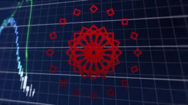 Mavi arkaplanda veri işleme animasyonu. Sosyal medya ve iletişim arayüzü kavramı dijital olarak oluşturulmuş video.