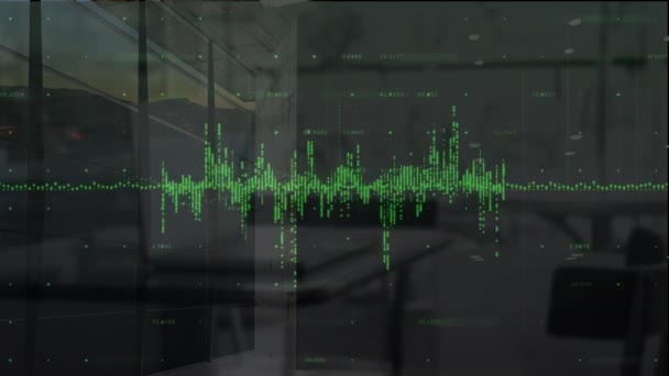 Animación Del Procesamiento Datos Través Oficina Concepto Interfaz Digital Empresarial — Vídeos de Stock