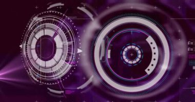 Siyah arkaplanda veri işleme animasyonu. küresel teknoloji ve dijital arayüz kavramı dijital olarak oluşturulmuş video.