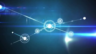 Işıldayan noktaları olan insanlarla bağlantı ağının animasyonu. küresel ağlar, bağlantılar ve dijital arayüz konsepti dijital olarak oluşturulmuş video.