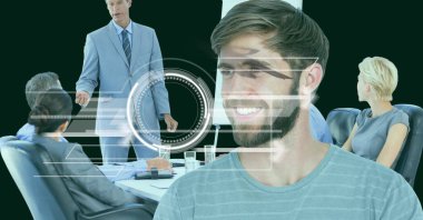 Kafkas adam üzerinde veri işleme çeşitli iş adamlarının birlikte tartıştığı bir gruba karşı. iş ve teknoloji kavramı