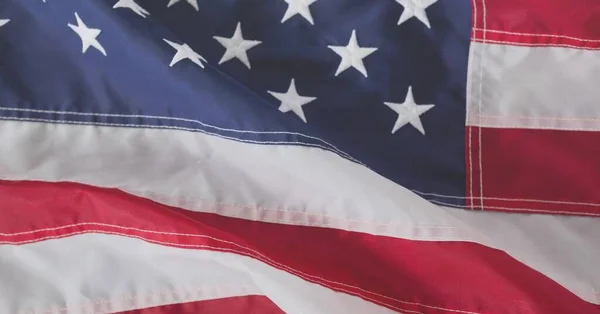 Nahaufnahme Des Schwenkenden Amerikanischen Flaggenhintergrunds Mit Kopierraum Amerikanische Unabhängigkeit Und — Stockfoto