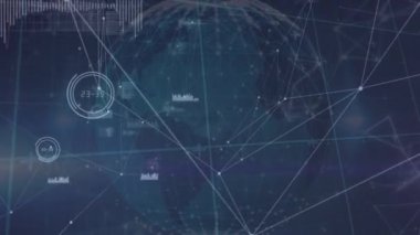 Veri işleme üzerinden dünya ile bağlantı ağının animasyonu. küresel ağlar, bağlantılar ve veri işleme konsepti dijital olarak oluşturulmuş video.