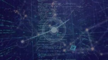 Şebeke üzerinde veri işleme ile bağlantı ağının animasyonu. küresel ağlar, bağlantılar ve veri işleme konsepti dijital olarak oluşturulmuş video.