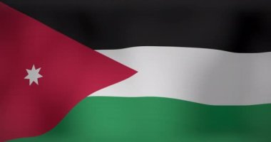 Jordan 'ın bayrağını sallamanın animasyonu. Vatanseverlik ve dünyanın bayrağı dijital olarak üretilen video konsepti.