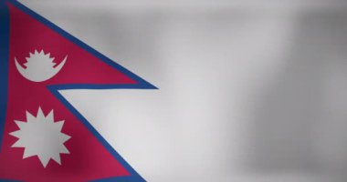 Nepal bayrağını sallamanın animasyonu. Vatanseverlik ve dünyanın bayrağı dijital olarak üretilen video konsepti.