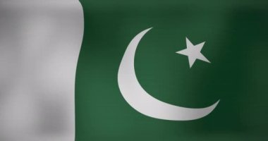 Pakistan bayrağı sallamanın animasyonu. Vatanseverlik ve dünyanın bayrağı dijital olarak üretilen video konsepti.
