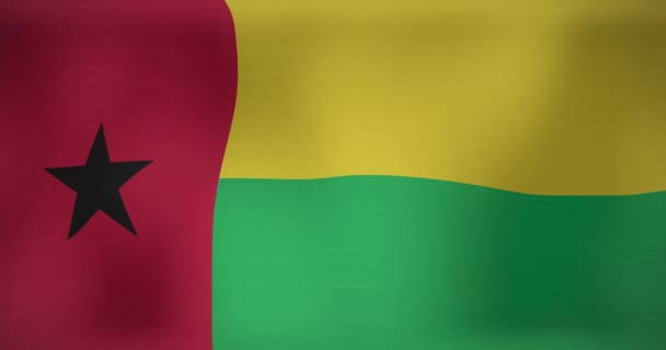 Animation Drapeau Agitant Guinée Bissau Patriotisme Drapeau Monde Concept Vidéo — Video