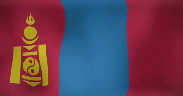 Animatie Van Wapperende Vlag Van Mongolia Patriottisme Vlag Van Het — Stockvideo