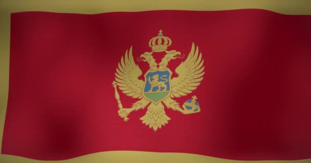 Animation Waving Flag Montenegro Patriotism Flag World Concept Digitally Generated — Stock Video