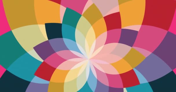 Animación Flores Colores Sobre Fondo Rosa Día Mundial Meditación Concepto — Vídeos de Stock