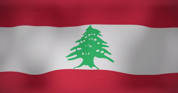 Κινούμενα Σχέδια Της Κυματιστή Σημαίας Του Λιβάνου Πατριωτισμός Και Σημαία — Αρχείο Βίντεο