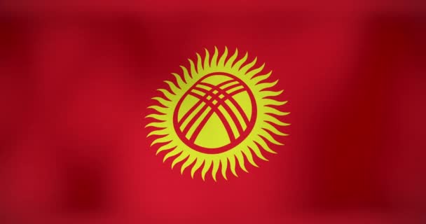 Animasi Mengibarkan Bendera Kyrgyzstan Patriotisme Dan Bendera Dari Konsep Dunia — Stok Video