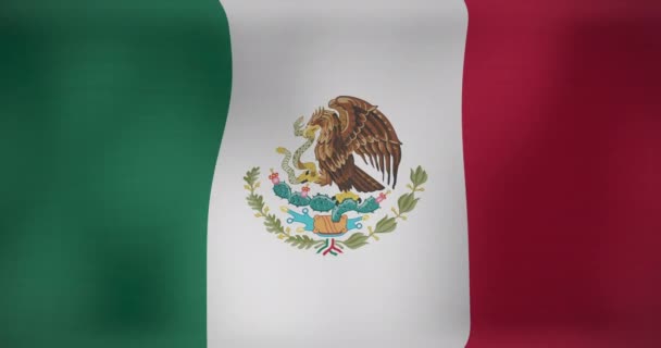 Animation Waving Flag Mexico Flags National Symbols Patriotism Concept Digitally — Stock Video