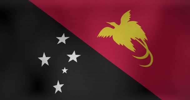 Animacja Powiewającej Flagi Nowej Gwinei Patriotyzm Flaga Światowej Koncepcji Wideo — Wideo stockowe