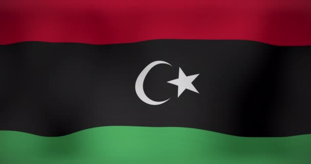 Анимация Размахивающего Флагом Ливии Патриотизм Флаг Мировой Концепции Цифрового Видео — стоковое видео