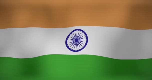 Animatie Van Wapperende Vlag Van India Patriottisme Vlag Van Het — Stockvideo