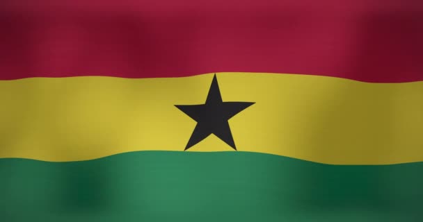 Animation Waving Flag Ghana Flags National Symbols Patriotism Concept Digitally — Stock Video