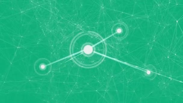 Animation Réseau Connexions Avec Des Icônes Sur Fond Vert Avec — Video