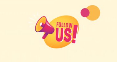 Beyaz arka planda megafonla nadasa edilmiş metnin animasyonu. Sosyal medya günü konsepti dijital olarak oluşturulmuş video.