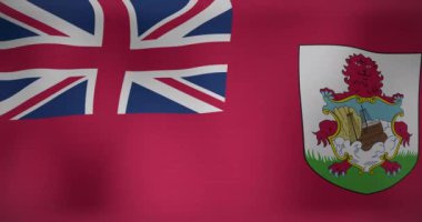 Ulusal Bermuda bayrağının dalgalanması. Vatanseverlik, siyaset ve kutlama konsepti dijital olarak oluşturulmuş video.