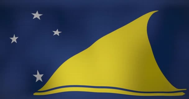 Animación Bandera Nacional Tokelau Ondeando Patriotismo Política Concepto Celebración Video — Vídeo de stock
