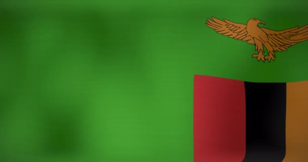 Animasi Bendera Nasional Zambia Melambaikan Tangan Patriotisme Politik Dan Perayaan — Stok Video
