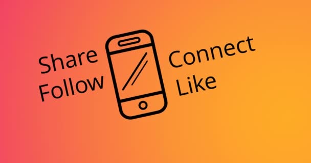 Animering Sociala Medier Text Över Orange Bakgrund Sociala Medier Dag — Stockvideo