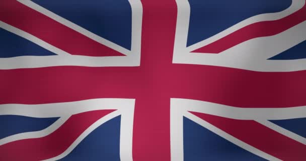 Animação Bandeira Nacional Reino Unido Acenando Patriotismo Política Celebração Conceito — Vídeo de Stock