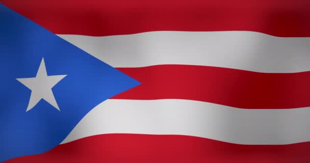 Animação Bandeira Nacional Porto Rico Acenando Patriotismo Política Celebração Conceito — Vídeo de Stock