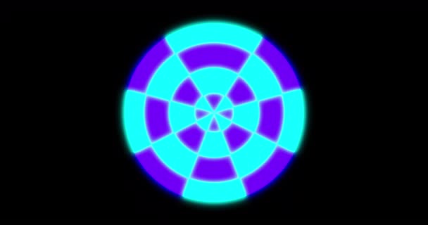 Animación Patrón Neón Púrpura Azul Moviéndose Movimiento Hipnótico Lazo Sin — Vídeo de stock