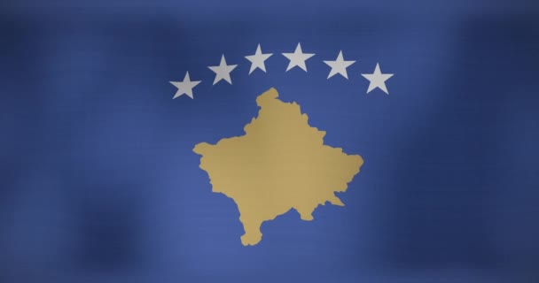 Animatie Van Nationale Vlag Van Kosovo Zwaaien Patriottisme Politiek Viering — Stockvideo