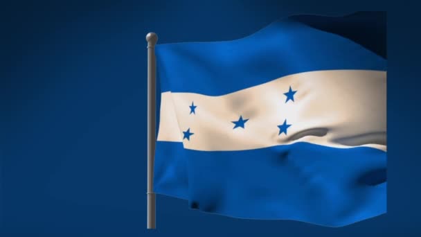 Animazione Bandiera Honduras Sventolando Sfondo Blu Patriottismo Concetto Bandiera Nazionale — Video Stock