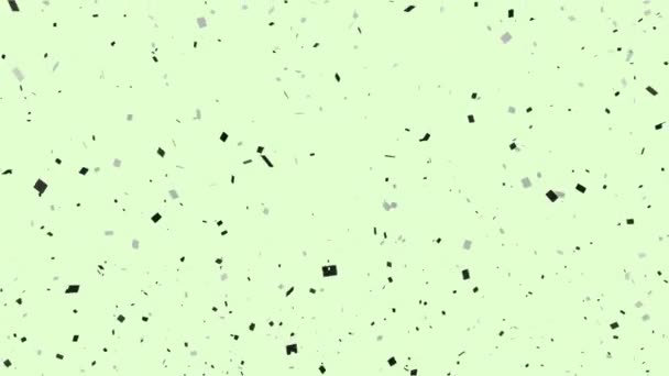 Анимация Разноцветных Конфет Падающих Зеленом Фоне Празднование Партия Концепции Цифрового — стоковое видео