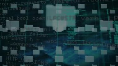 Mikroişlemci bağlantıları mavi arkaplanda veri işlemeye karşı bir güvenlik kilidi oluşturuyor. dijital arayüz ve siber güvenlik teknolojisi kavramı