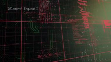 Siyah arkaplana karşı veri işleme ile birden fazla ekranın dijital animasyonu. dijital arayüz ve teknoloji kavramı