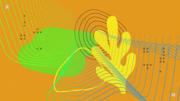 Animación Digital Formas Abstractas Coloridas Con Espacio Copia Sobre Fondo — Vídeo de stock