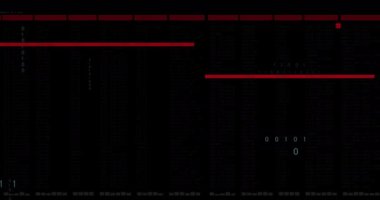 Siyah arkaplanda veri işleme animasyonu. küresel teknoloji ve dijital arayüz kavramı dijital olarak oluşturulmuş video.