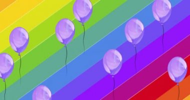 Gökkuşağı üzerindeki gurur metninin animasyonu. lgbtq gurur ve eşitlik kutlaması konsepti dijital olarak oluşturulmuş video.